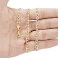 thumbnail image 5 of Nuragold 10k Real Yellow Gold Solid Mariner 4mm Anchor Chain Pave Diamond Cut Bracelet (7"-9") Two Tone Italian Jewelry for Men & Women, 5 of 11