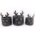 thumbnail image 1 of Set Of 3 Black Reindeer Head Metal Planters, 1 of 1