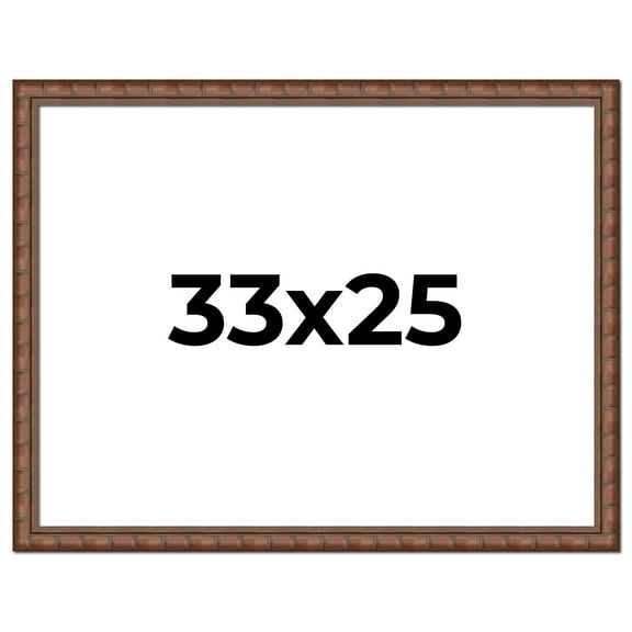 33x25 Dark Brown Bamboo Real Wood Picture Frame Width 1.5 inches | Interior Frame Depth 0.5 inches