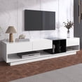 thumbnail image 2 of Noble House Meuble TV & Bas, Blanc Brillant & Noir à Blocs de Couleur, Rangement Multiple avec Tiroirs & Compartiments, 2 of 9