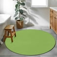 thumbnail image 4 of Fruit Green Round Rugs 3.3ft, Farmhouse Solid Green Color Modern Art Non Slip Washable Rug Runner, Low Pile Indoor Floor Carpet Mat Bathroom Rugs for Living Room, Bedroom, Kids Room, 4 of 9