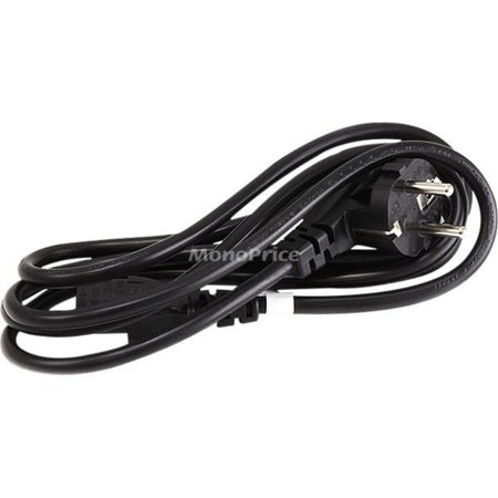 UPC: 0844660076926 | Monoprice Power Cord – 6 Feet – Black | CEE 7/7 SCHUKO (Europe) to IEC 60320 C13  18AWG  5A/1250W  250V  3-Prong