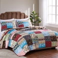 thumbnail image 3 of Greenland Home Fashions  Bohemian Dream 100% Cotton Authentic Patchwork Reversible Quilt Set King - Cal King 3 Piece, 3 of 5