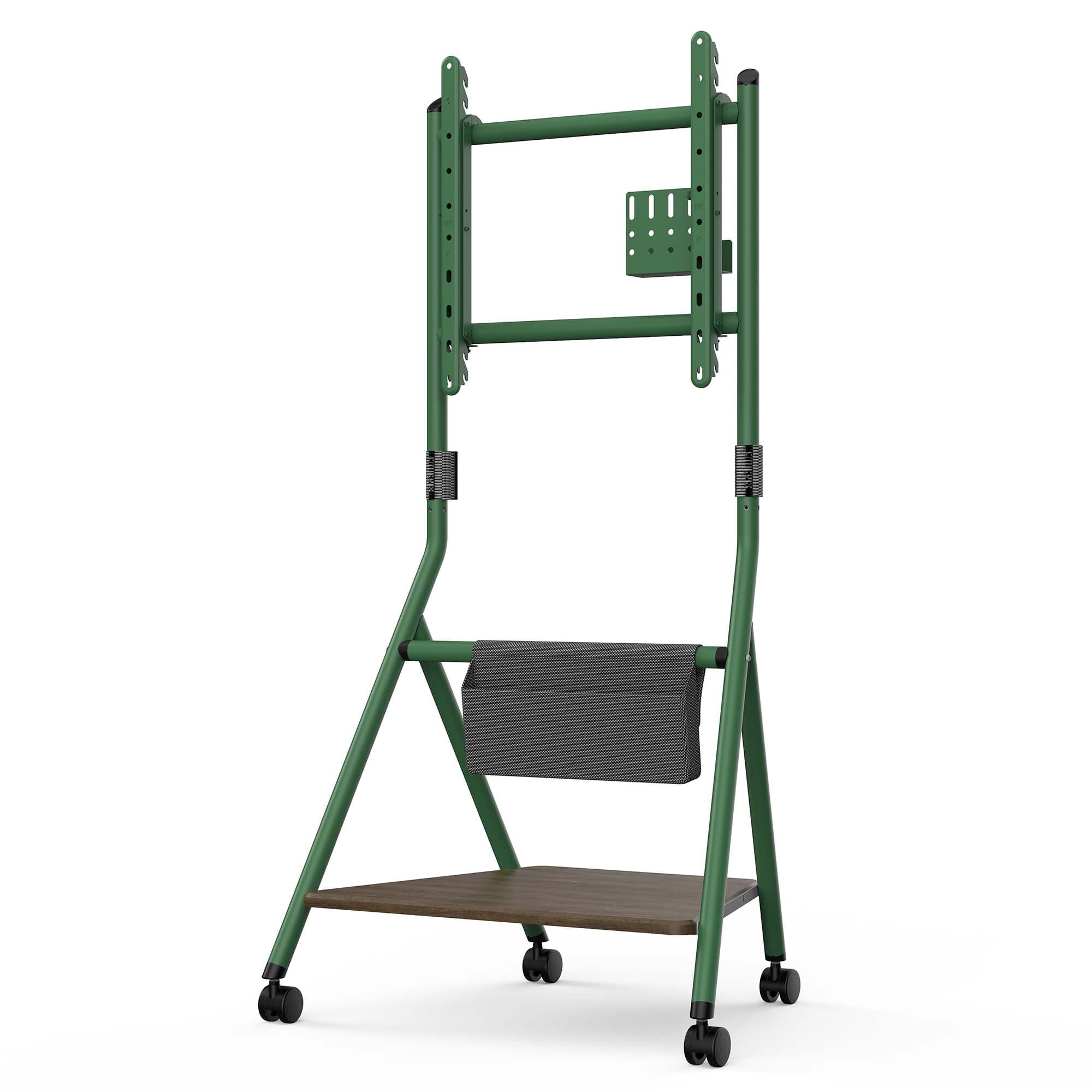 FITUEYES DESIGN Mobile TV Stand for 46 50 55 60 65 Inch TV Cart with Shelves and Bag Height FITUEYES DESIGN Mobile TV Stand for 46 50 55 60 65 Inch TV Cart with Shelves and Bag Height