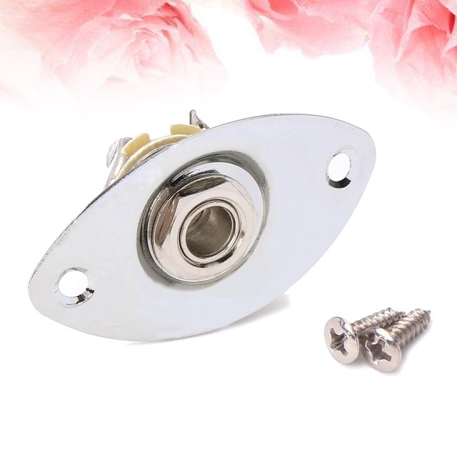 LOLIPPYY Pick Up Jacks De Ovalada Y Tornillos Incluidos Para Uso En Guitarra Eléctrica Color Plata