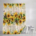 thumbnail image 3 of Shower Curtains for Bathroom, Sunflower Waterproof Fabric Shower Curtain, Yellow Spring Floral Summer Botanical Rustic Decorative Bathroom Curtain for Bathtub, 66"x72", No Hooks Included, 3 of 9