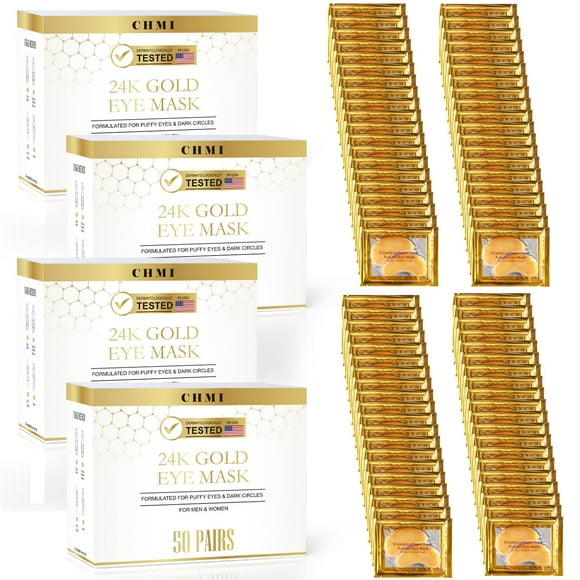CHMI Under Eye Patches (200 Pairs) - 24K Gold Eye Patches for Puffy Eyes, Dark Circles, Wrinkles, Collagen Skin Care Products, Beauty &amp; Personal Care
