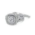 thumbnail image 2 of 2.00ct Cushion Halo Diamond Engagement Wedding Ring Set 10K White Gold, 2 of 3