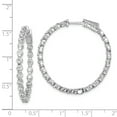 thumbnail image 2 of FJC Finejewelers 925 Sterling Silver Rhodium Plated CZ In and Out Hinged Hoop Earrings 36 x 35 mm, 2 of 6