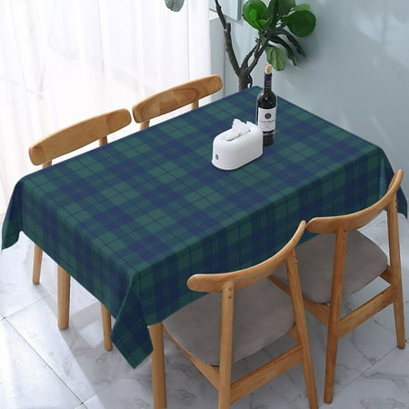 

Tablecloth Green-Blue Plaid Table Cloth For Rectangle Tables Waterproof Resistant Picnic Table Covers For Kitchen Dining/Party(54x72in)