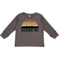 thumbnail image 3 of Inktastic Madison Wisconsin Skyline Retro Sunset Boys or Girls Long Sleeve Toddler T-Shirt, 3 of 5
