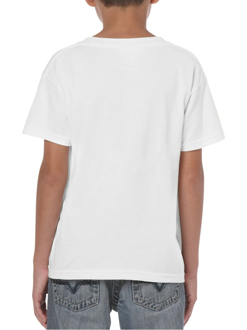 Gildan Boys Cotton Short Sleeve White Crew T-Shirt, 4-Pack