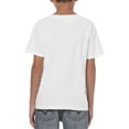 thumbnail image 4 of Gildan Youth Cotton Short Sleeve White Crew T-Shirt, 4-Pack, Medium, 4 of 8
