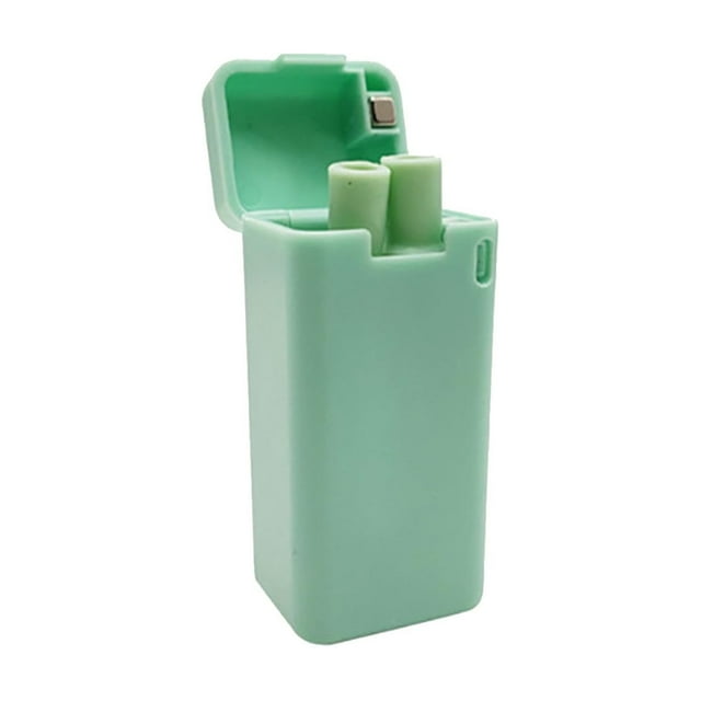 Leodye 1PCS Paille Pliable avec Boîte de Rangement, Paille en Acier Inoxydable Réutilisable, Ensemble Portable Pliable avec Embout en Silicone et Brosse de Nettoyage pour Voyage Maison Travail