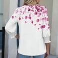 thumbnail image 5 of Sriper Women's 3/4 Sleeve Tops & Tee Shirts Floral Half Sleeve Print Designs Business Dress Shirts Office Wear Dressy Blouses Clothing Pink XL, 5 of 7
