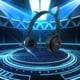 thumbnail image 3 of Auriculares inalámbricos Bluetooth con iluminación de orejas - Negro, 3 of 9