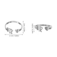 thumbnail image 2 of OULII Bagues pour Femmes en Acier Inoxydable Bague Ouverte 1Ensemble Accessoire de Mode Réglable, 2 of 8