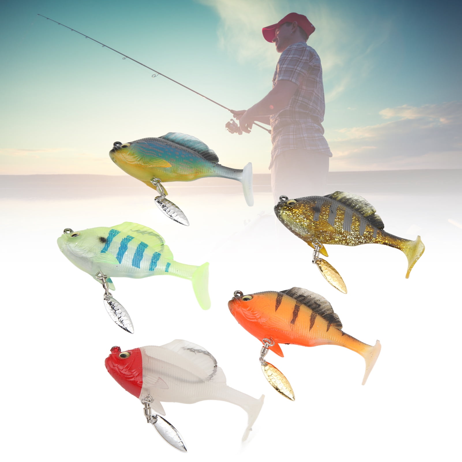 Selake Soft Plastic Lure Kit - Lifelike Bass Bait, Pre-Rigged Swimbaits, Paddle Tail For Freshwater & Saltwater