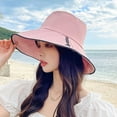 thumbnail image 3 of Sombrero de pescador ajustable con circunferencia de 54-60cm, gorro de lavabo a rayas de verano para mujer, sombrero de protección solar con aleros grandes para exteriores, 3 of 5