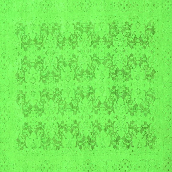Ahgly Company Indoor Square Abstract Green Modern Area Rugs, 6' Square
