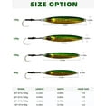 thumbnail image 5 of BLUEWING Fishing Lures Slow Pitch Jig Flat Fall Jigging Pitching Lures Vertical Jigs, Baits with Assist Hook Fishing Artificial Bait, Green/Gold,80g, 5 of 7