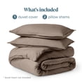 thumbnail image 3 of Bare Home Luxury Duvet Cover and Sham Set - Premium 1800 Collection - Ultra-Soft - Queen, Taupe, 3-Pieces, 3 of 10