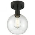 thumbnail image 3 of 63148LEDDLP-MBL/CLR Access Lighting Port Nine - 9W 1 LED Semi-Flush Mount In Transitional Style-12 Inches Tall and 7.5 Inches Wide-Matte Black, 3 of 5