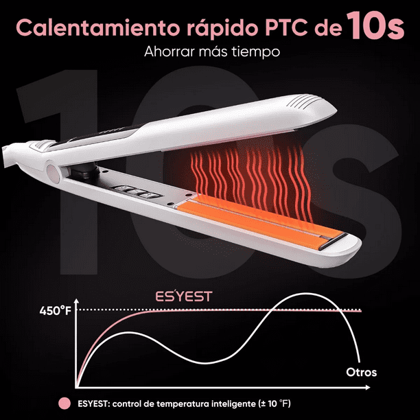 Plancha Para Cabello Profesional 2en1 Con Infrarrojos blanco