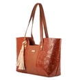 thumbnail image 2 of Bolso de Dama AngeLozano  De Piel Sintetico Charol con Cincelado Modelo Mazatlan Café, 2 of 4