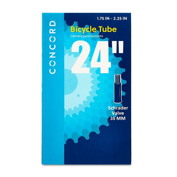 Concord Replacement Bicycle Inner Tube, 24", Schrader Valve
