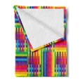 thumbnail image 2 of Vintage Rainbow Soft Flannel Fleece Blanket, Horizontal and Vertical Short Lines Vibrant Colored Mosaic Striped Pattern, Cozy Plush for Indoor and Outdoor Use, 50" x 70", Multicolor, by Ambesonne, 2 of 5