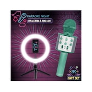 Gabba Goods Karaoke Night Set – Karaoke Mic Speaker with 10″ Ring Light
