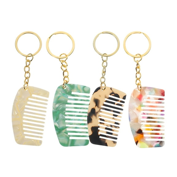 STOBOK 4 Pcs Wide Tooth Comb for Women Mini Comb Keychain Acetate Board Everyday Use