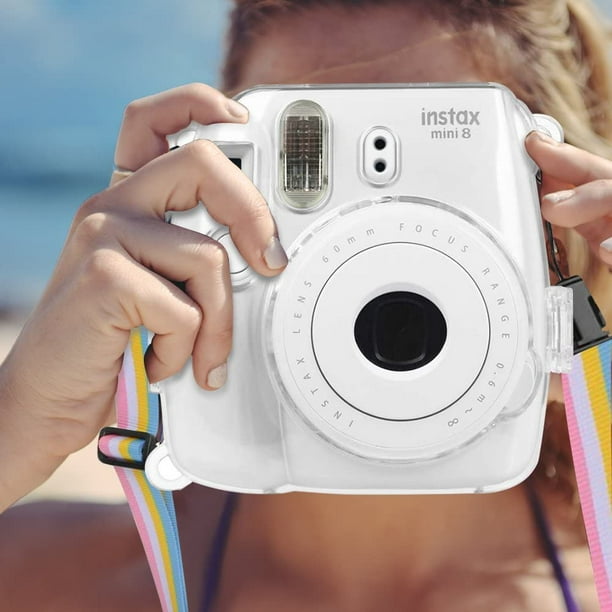 Ngaantyun Funda De Cristal Transparente Compatible Con Cámara Fujifilm Instax Mini 11, Funda Rígida Protectora Transparente Con Correa De Hombro Gratis