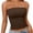 Coffee, variant on Gsakboxl Tank Tops for Women 2026 New Independent Station Strapless Tube Top Slim Fit Sleeveless Crop Camisole Basic No Shoulder Elegant Fashion Summer Daily Layering Blouse Black L