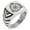 Silver, variant on Stainless Steel Aegishjalmur Awe & Terror Helm Viking Rune Chevron Pattern Biker Style Polished Ring