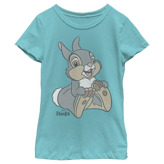 Girl's Bambi Thumper the Rabbit  Graphic Tee Tahiti Blue Medium