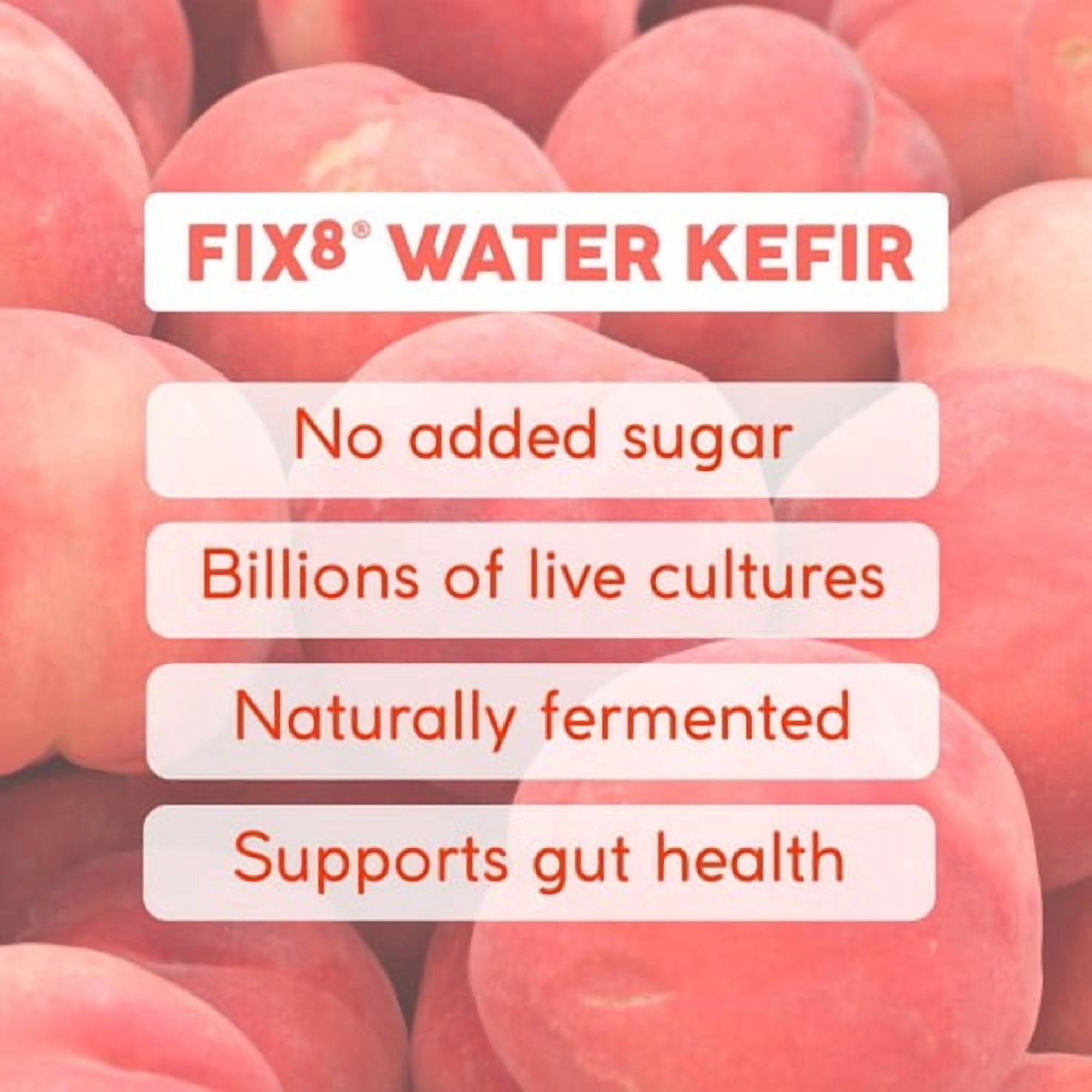 Fix8 Water Kefir Peach + Mango 4 x 250ml, British Import (Pack of 2)