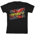 thumbnail image 5 of The Flash Movie Split Panel CHaracter Art Boy's Black T-shirt-Medium, 5 of 7