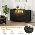 thumbnail image 4 of KATIDAP Wide Dressing Table with 8 large drawers for 50" long TV cabinet with power socket, open compartment for bedroom, living room, wardrobe,Black, 4 of 8