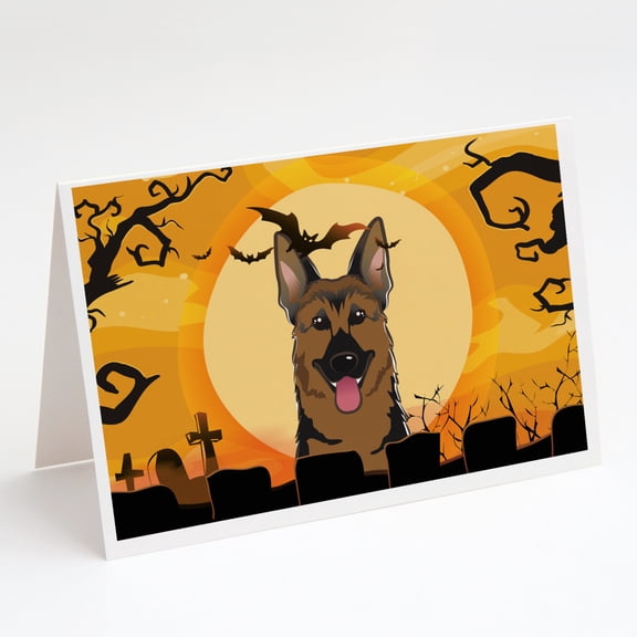 Halloween German Shepherd Greeting Cards and Envelopes Pack of 8