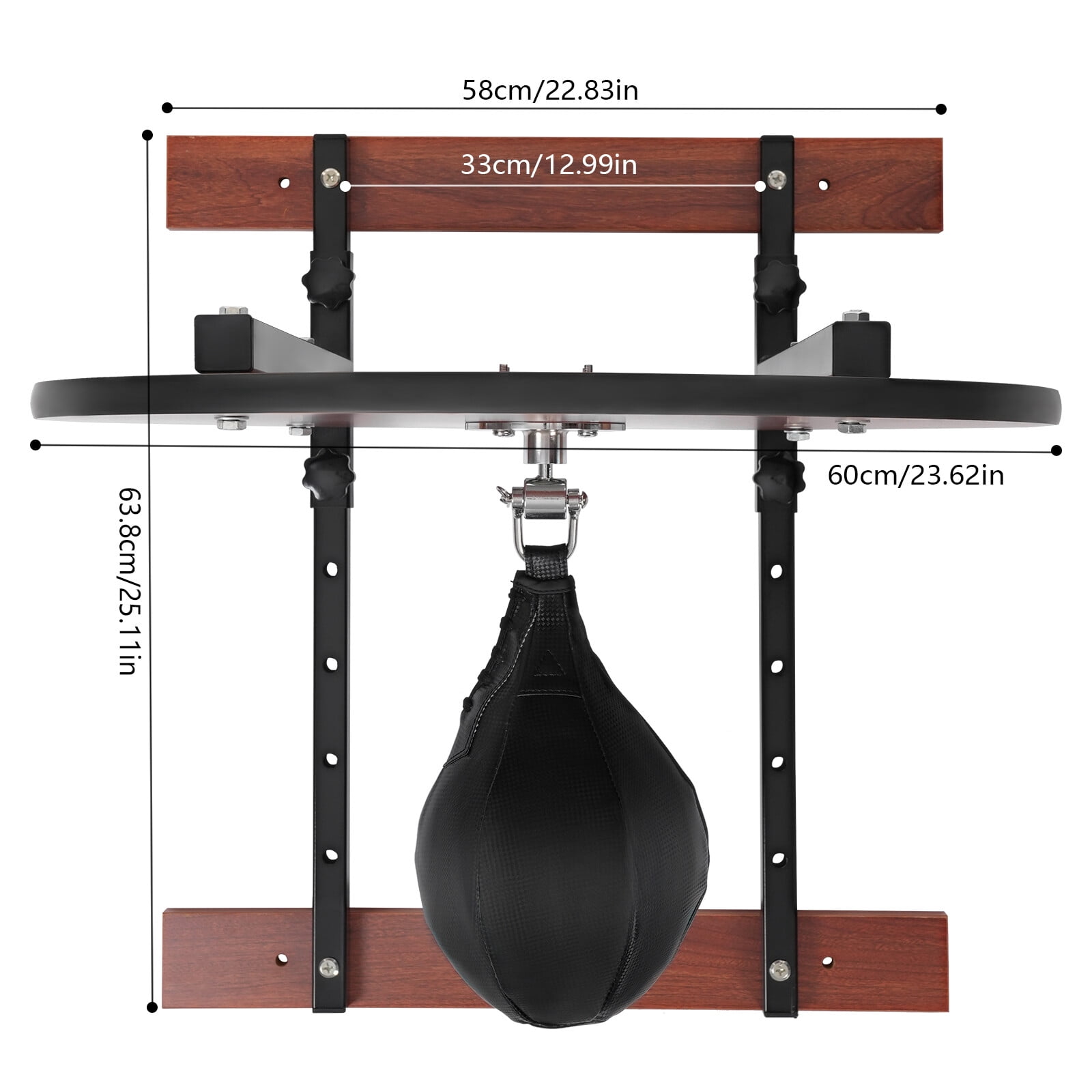 Adjustable Speed Bag, Heavy Duty Wall Mounted Boxing Speed Ball, PU Training Bag for Reaction Hand Eye Coordination Practice