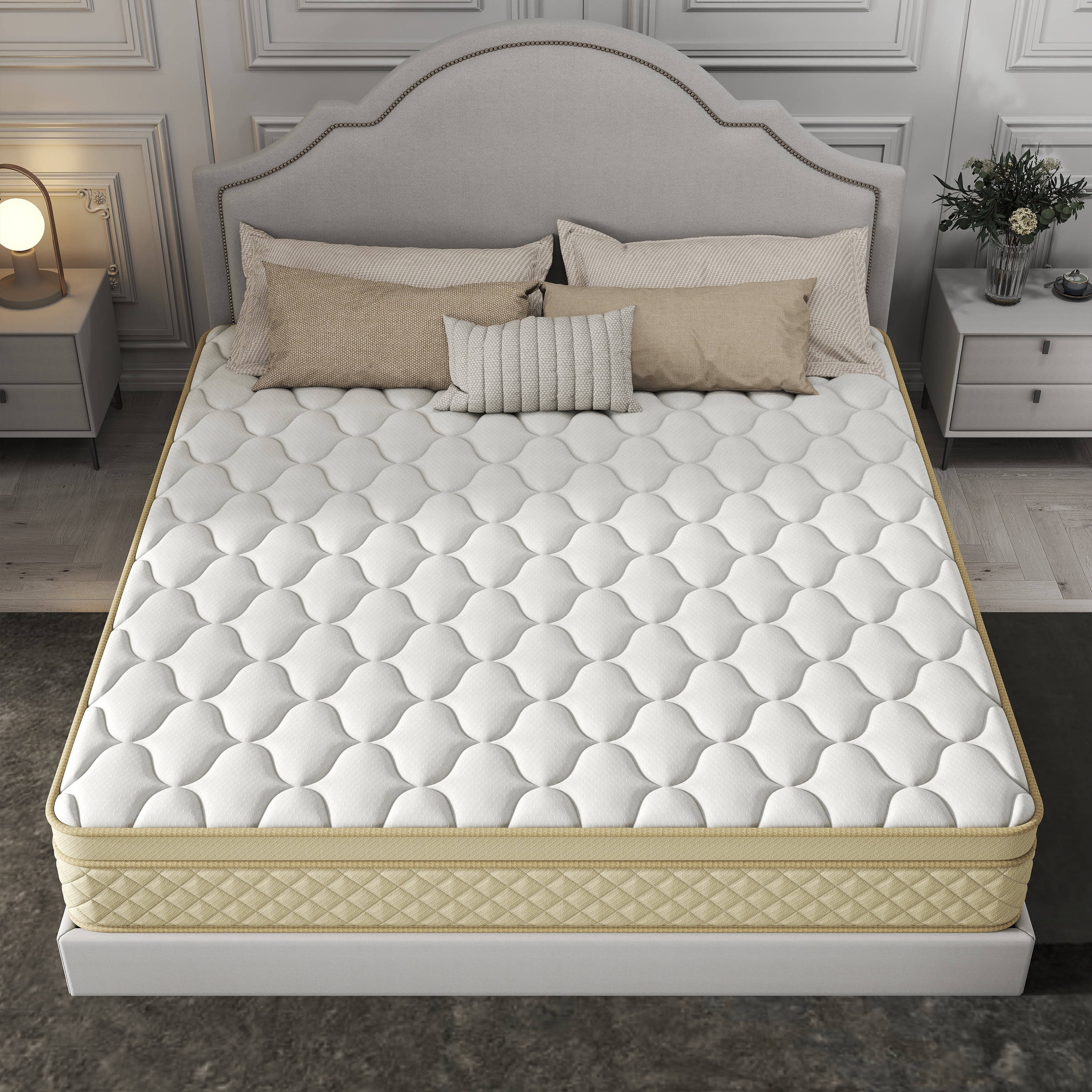 Kviwasha 14 inch Full Mattress, Memory Foam & Spring Hybrid Medium Comfort Full Size in a Box,Adult