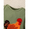 thumbnail image 5 of BemeyourBBs Newborn Boy Girl Chicken Outfits Overalls Rib Knit Romper One Piece Long Sleeve Farm Rooster Jumpsuit Bodysuit Infant Spring Fall Winter Clothes, 5 of 9