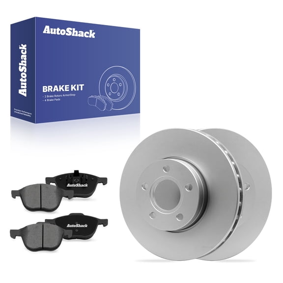 AutoShack Front Vented Coated Brake Rotors   Premium Ceramic Pads 6-PC Brake Kit Replacement for 2012-2018 Ford Focus 2004-2011 Volvo S40 2012-2013 Volvo C30 ArmorStop 10.94" (278 mm)