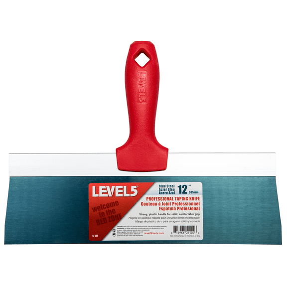 Level5 12 in. Blue Steel Taping Knife with Plastic Handle