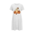 thumbnail image 4 of Cxenplz Womens Halloween Nightgown Casual Summer Fall Crewneck Short Sleeve T Shirt Deess Soft Loose Print Tunic Shirt Pajamas Sleepwear on Clearance, 4 of 4