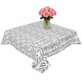 thumbnail image 2 of White Black Striped Table Cloth Waterproof Tablecloths, Abstract Modern Art Irregular Stripe Tablecloth Dining Table Cover for Kitchen Party Tabletop Outdoor, Square Tablecloth 60x60 Inch, 2 of 9