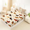 thumbnail image 2 of Manfei Kawaii Dachshund Twin Fitted Sheet, Cute Lover Heart Bedding, Cream, 2 Pieces, 1 Fitted Sheet and 1 Pillowcase, 2 of 6
