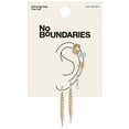 thumbnail image 2 of No Boundaries Mixed Gold-Tone and Silver-Tone Plate Earrings Set with Studs and Mini Hoops, 6-Piece, Women’s, 2 of 4